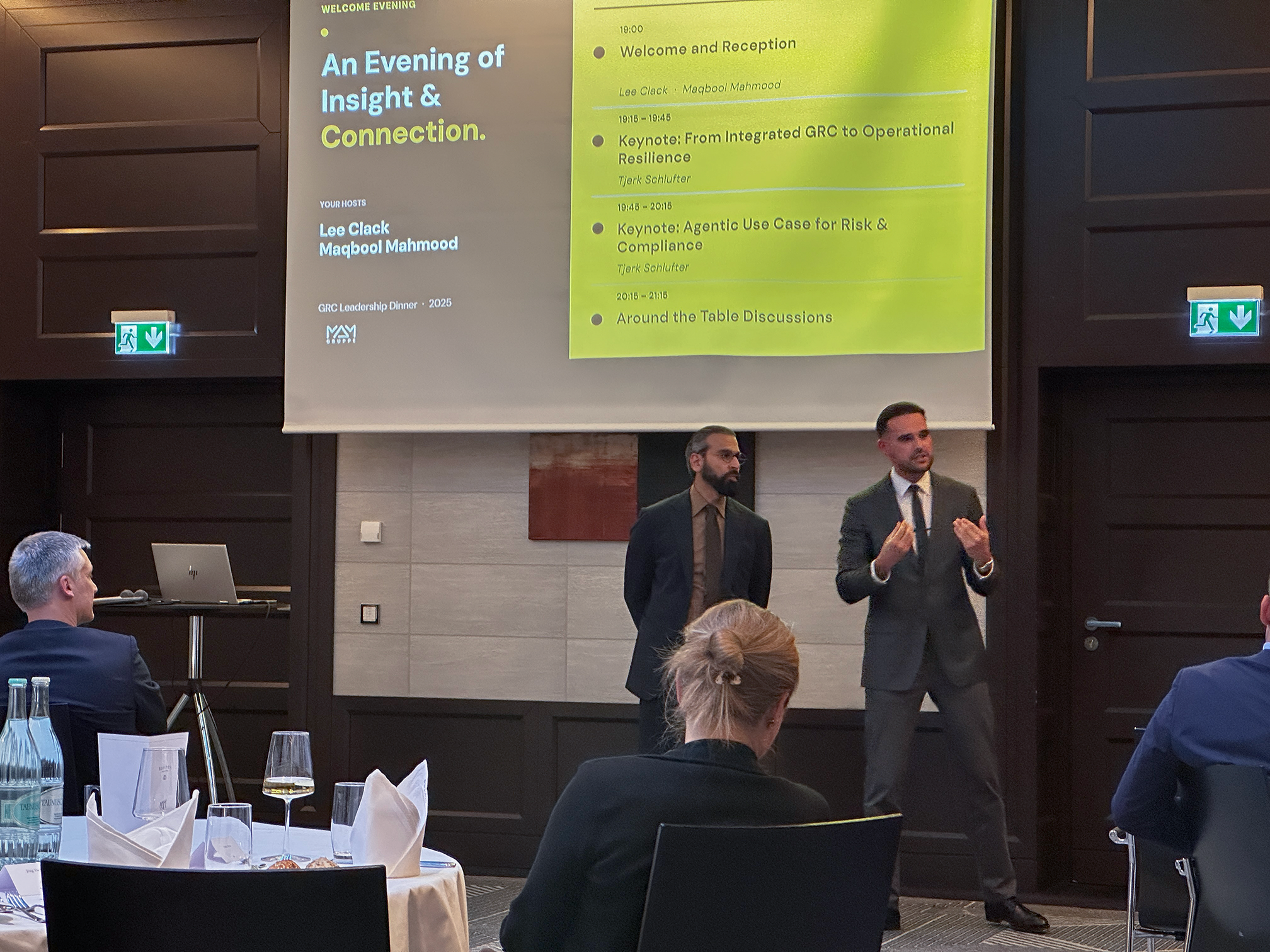 Lee and Mazhar Welcoming everyone